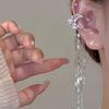 1Pc  Shiny Zircon Moon Star Long Tassel Ear Clip No Piercing Earring Trendy Female Ear Cuff Party Jewelry