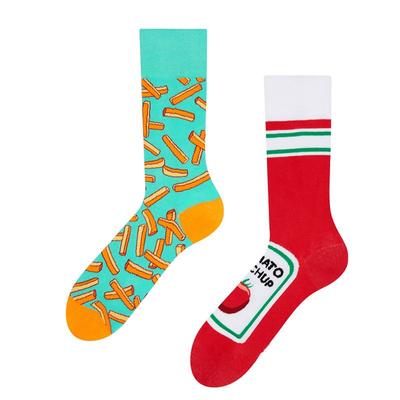 Cartoon Asymmetrische Kreative Paare Street Trendige Socken Für Männer Und Frauen, Japanische Trendige Mittelhohe Socken