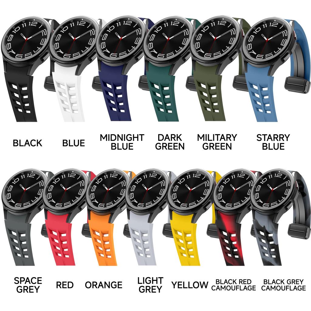 Sport Silikonarmband för Samsung Galaxy Watch 7 6 4 44mm 40mm Magnetiskt Knapparmband för Galaxy Watch 6 Classic 43 47mm watch 5 Pro 45mm Armband