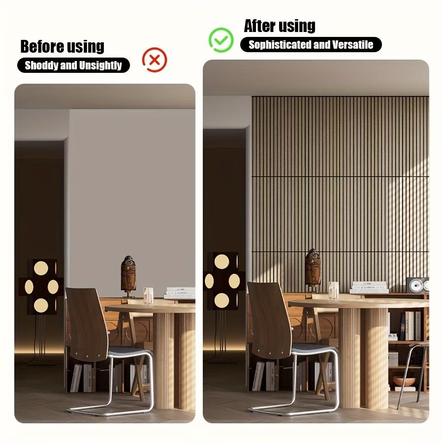 10pcs 30cm Self-adhesive Grille Wallpaper,3D Wood Grain Grille  Self-Adhesive Wall Stickers, Suitable for Indoor Wall Decoration