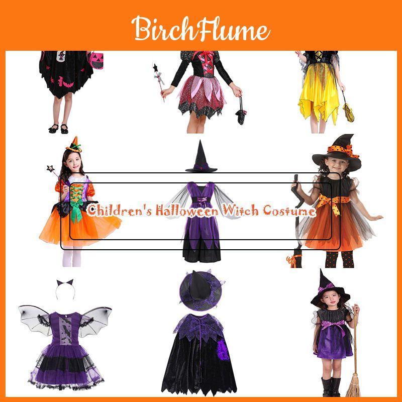 Enchanting Children Halloween Cosplay Witch Costume For Baby Girls With Bow Decoration