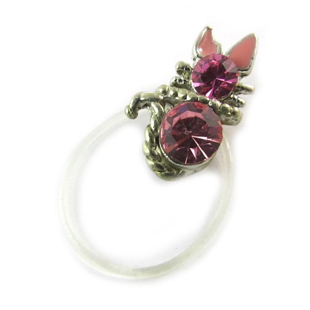 Les Trésors De Lily [E9486] - Pink 'Cat' Foot Ring