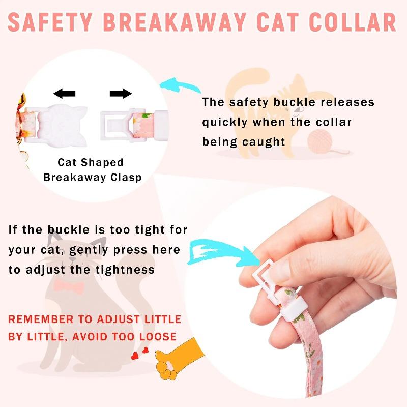 Airtag Case Cat Collar Kitten with Bells and Flower Charm Tracker Adjustable Collars for Kitties and Puppies Anti Lost Locator 3