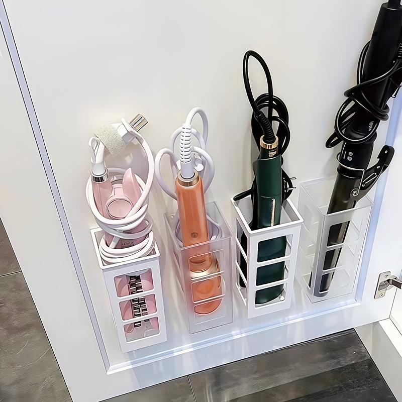 Wall Mounted Curling Iron Holder No Drill Hair Straightener Stand Bathroom Countertop Hair Styling Tool Organizer