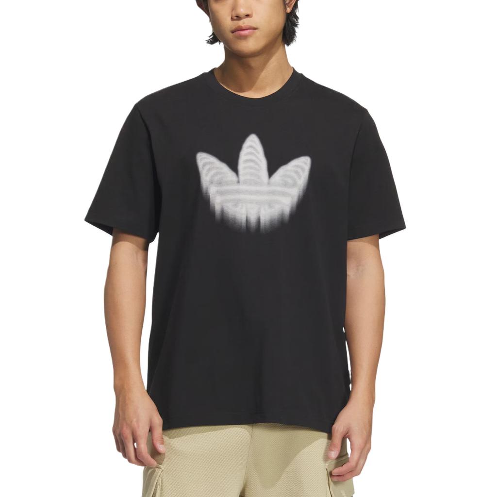 adidas Orijinaller İskelet Tişört Klasik Moda Sade Çok Yönlü Düz Renk Marka Logosu Kısa Kollu Tişört Erkek Üstler Siyah JZ7044