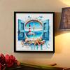 New Arrival 5D DIY Full Circle Diamond Painting "Window Seaside" Embroidery Cross Stitch Home Decor Gift
