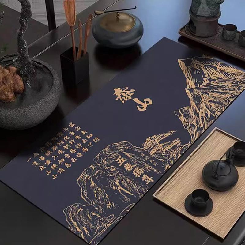 Chinese-Style Tea Flag Tablecloth, Absorbent, Quick-Drying, High-End Long Tablecloth For Home Use, Wash-Free Tea Towel.
