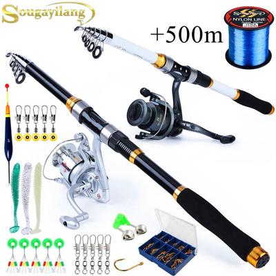 Spinning Fishing Rod Reel Combos Telescopic Rod Pole with 6BB Spinning Fishing Wheel Sea Saltwater Freshwater Kits