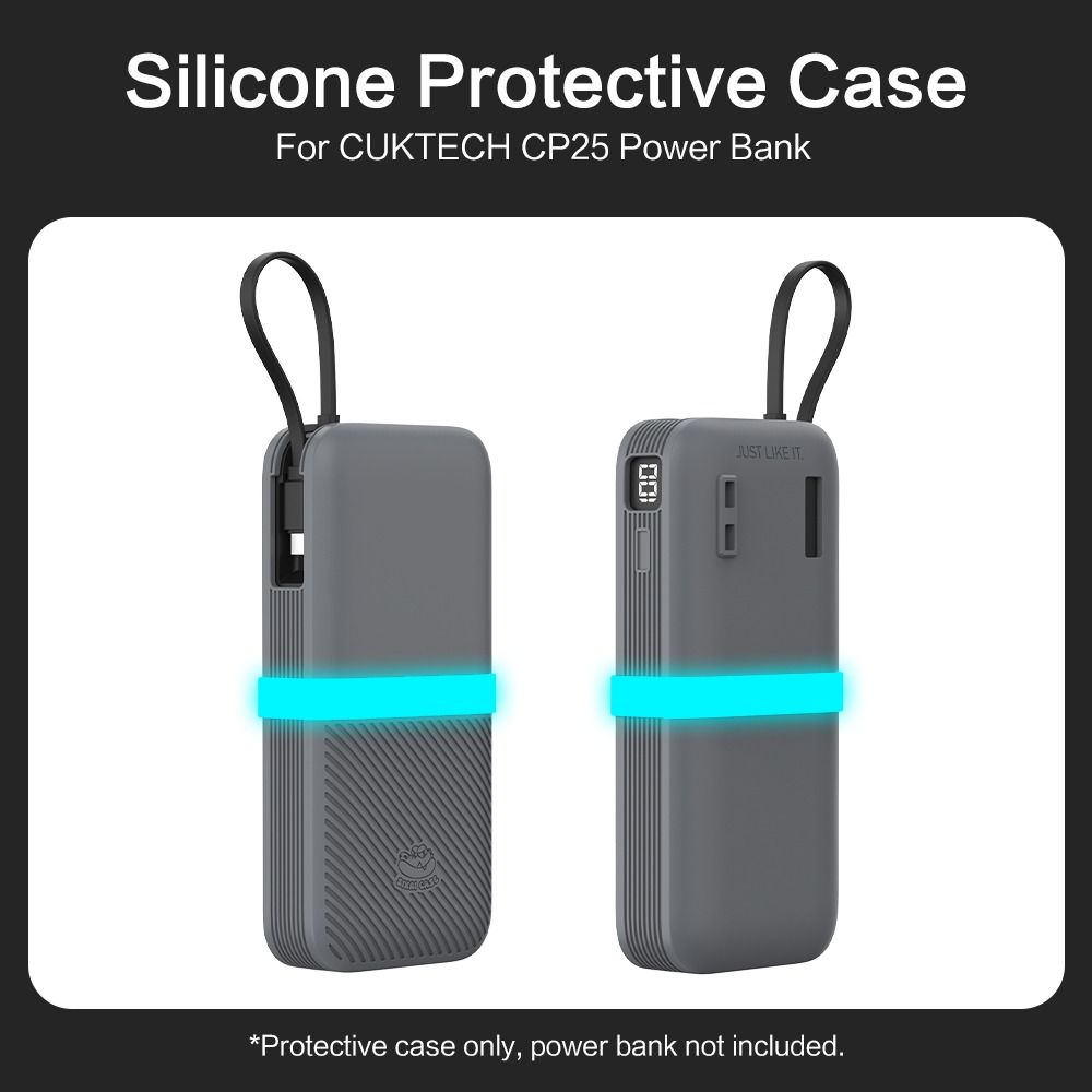 Solid Color Silicone Case Shockproof Carrying Case for CUKTECH CP25 20000mAh Power Bank 55W Travel