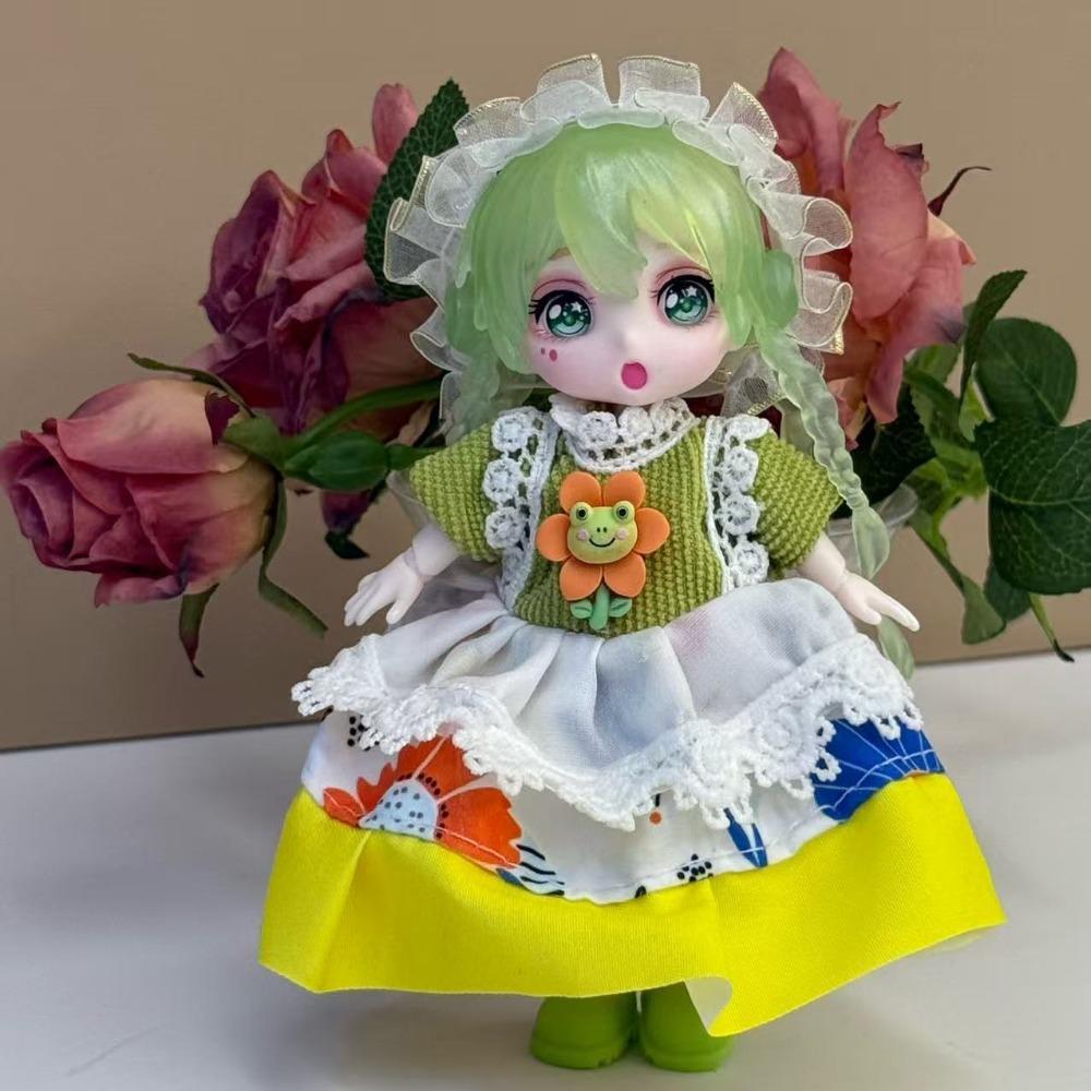 

4-inch Height BJD Toy Doll 12 Point Joints Jointed Dolls Toys Figure Doll Dress Set With Clothes H