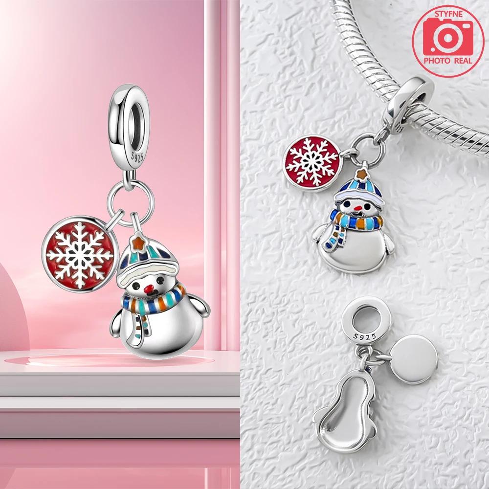 Christmas Snowman Pendant Copper Plated For Charms Copper Plated Original Bracelet For Jewelry Making