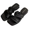 Thick-soled One-shoulder Shoes New Women's Shoes Wedge Heels Slippers and Sandals