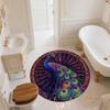 Animals in a Circle  Round Area Rug,Carpet Rug for Living Room Bedroom Sofa Playroom Decor,Non-slip Floor Mat