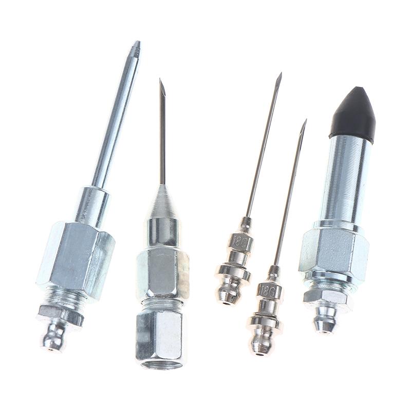 5/7Pcs Grease Gun Needle Accessory Set Dispenser Rubber Coupler Adapter Injector Detachable Nozzles For Narrow Tight Spaces