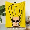 Anime J-johnny bravo Throw Lightweight 240g Flannel Blanket Soft Skin-friendly for Summer Cooling
