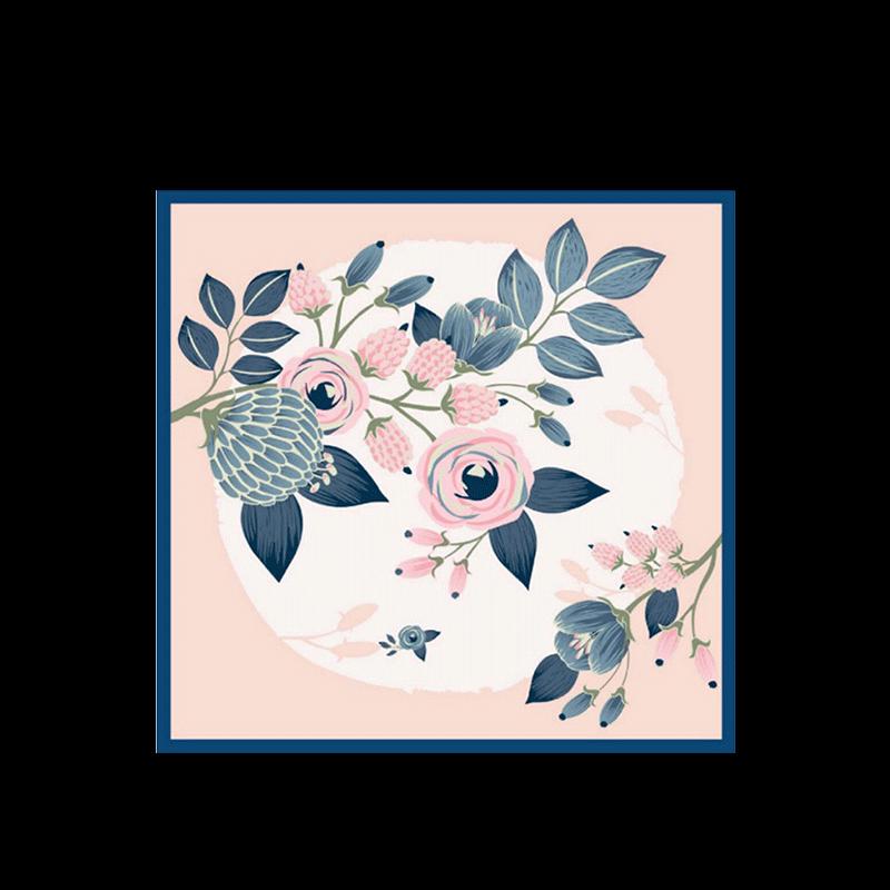 Rose Appointment 100% Mulberry Silk Square Scarf