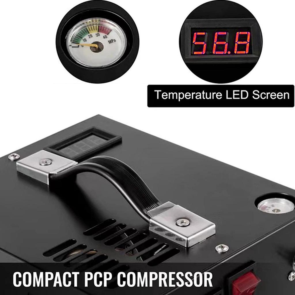 Compressore d'aria elettrico ad alta pressione da 4500 PSI con barometro, compressore d'aria portatile intelligente, pompa per aria da esterno
