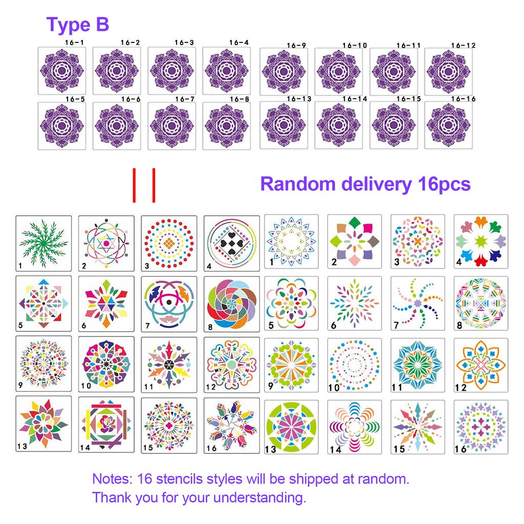 44 Piece Mandala Dotting Tools   Painting Stencils     Paint Brushes Multifunction Embossing Dot Kit  for   Rocks Coloring Drawing  