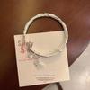 999.9 Pure Silver Bangle - Women's Sterling Silver Bracelet, Qixi Valentine's Day Gift for Wife or Girlfriend