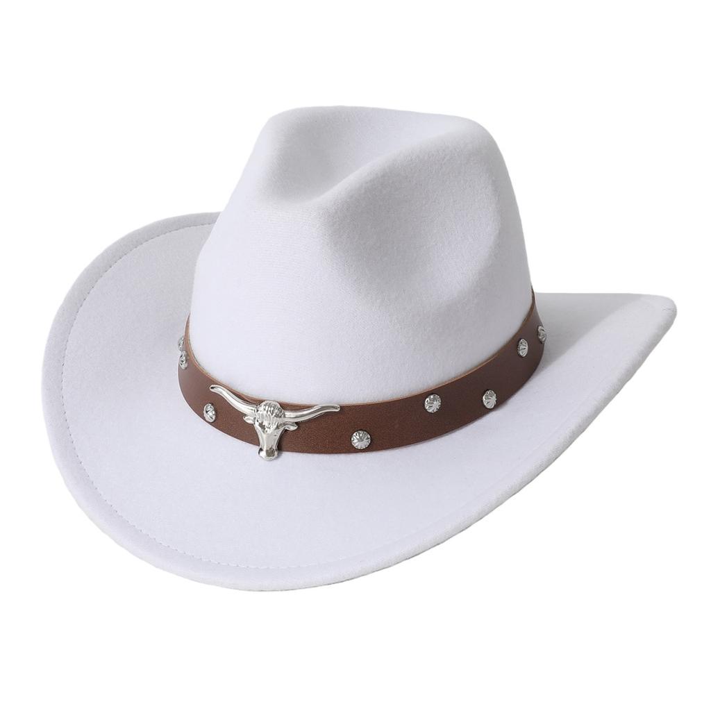 New western cowboy hat, performance jazz hat, belt accessory, felt hat, couple's hat, trendy