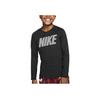 Nike Big Logo Print Crew Neck Long Sleeve T-Shirt Kids Tops Black BV4404