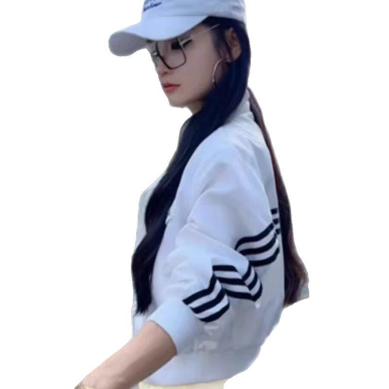 2025 Frühling Damen Amerikanische Mode Schlankmachende Drei-Streifen Freizeitjacke