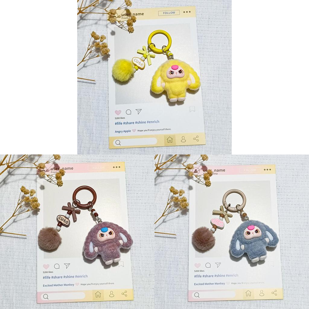 Cartoon Keychain With Plush Felt Material For Kids School Bag Decor