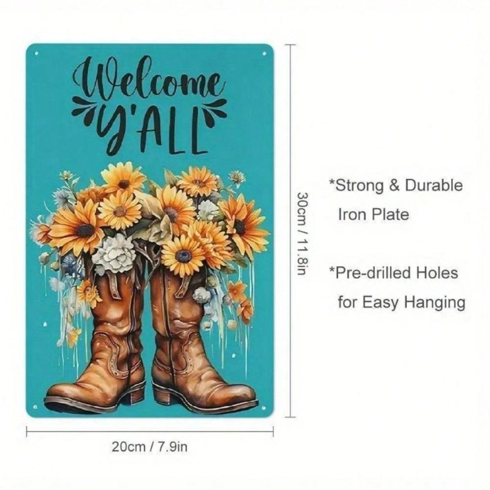 Sunflower Metal Wall Poster, Rustic Kitchen Decor