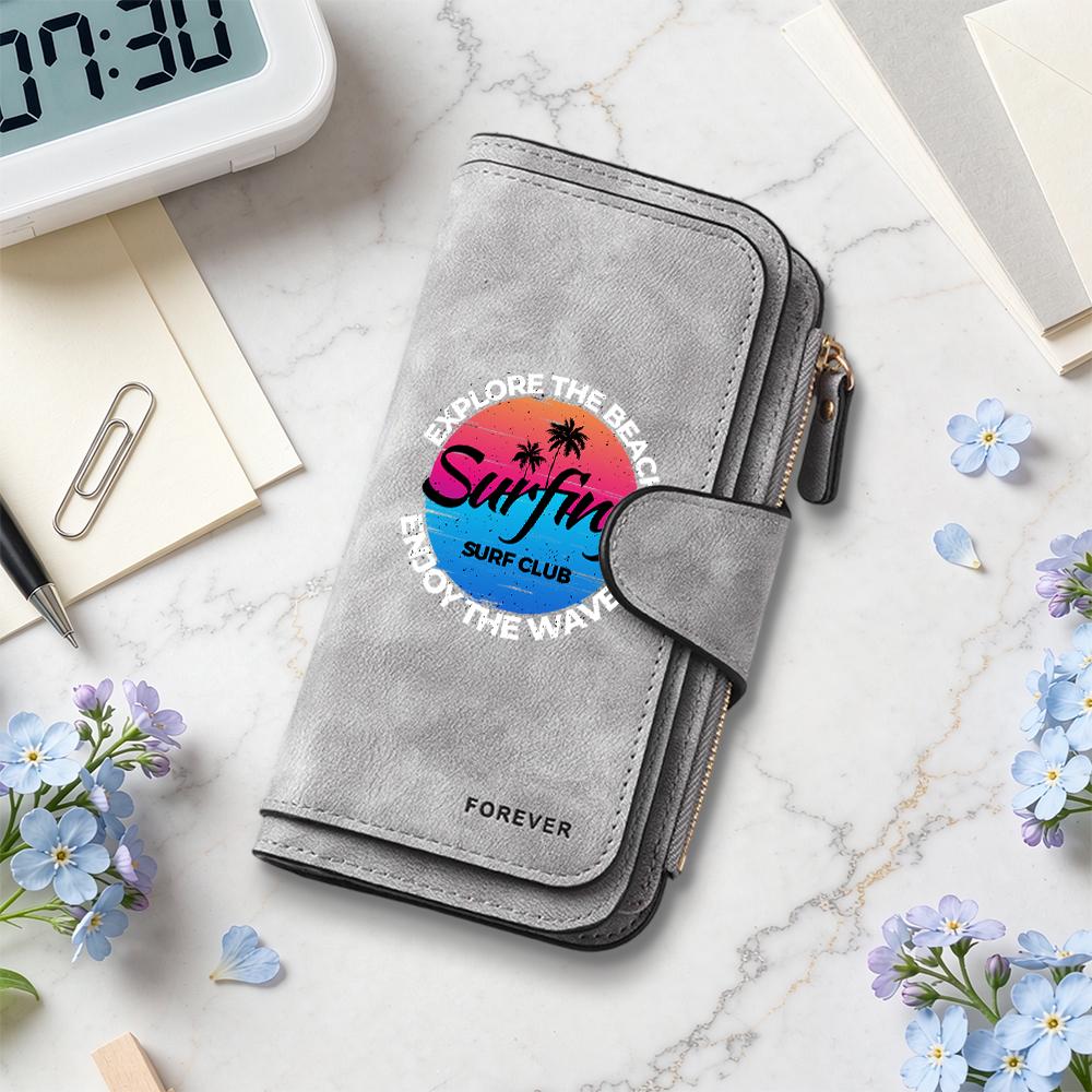Surfing Beach Style Casual Long Wallet Fashion Portable Daily Use Purse