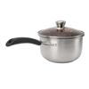Milk Pot for Stove Top Stainless Steel with Lid Single Handle Saucepan Household Kitchen Utensils