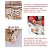 3D Wooden Puzzle DIY Mechanical Manual Model  Building Kits Assemble Toys Marble Run Set with 4 Ball for Adult Kids Gifts
