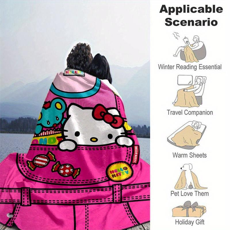 1pc. Hello Kitty Cute Cartoon Blanket - Perfect for Home, Office, Outdoor Use, Gift Idea, Suitable for All Seasonsz041709