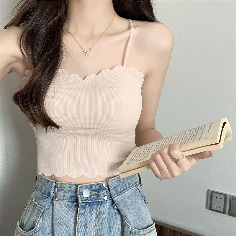 Trägerloses Camisole aus Eis-Seide: Gepolstert, Ohne Bügel, Dünner Stil für Schülerinnen - Perfekte Sommer-Unterwäsche oder Oberbekleidung