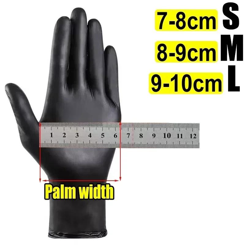 Disposable Black Nitrile PVC Gloves Strong Gloves For Housework Dish Washing Car Industry Gardening Pet Care Baking Cooking Tool