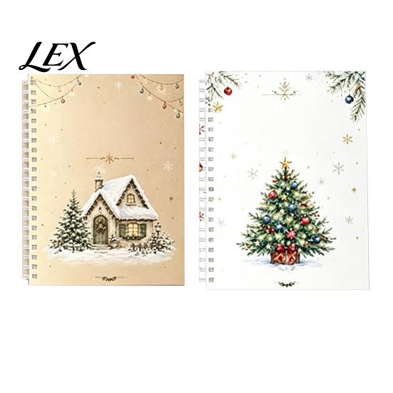 Thick Paper Card Organizer Christmas Gift Book, 8x6 Inch Spiral Bound Holiday Keepsake Booklet, Festival Storage Book Merry Greeting Album for