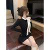 Spring and Autumn Neck Dress Spice Girl Sexy New Pure Desire Design Temperament Slim and Thin Skirt