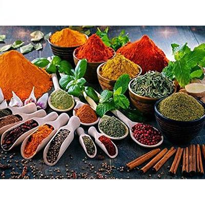 Pittura Diamante Tondo Completo Cibo Paesaggio Kit Punto Croce 5d Fai da Te Mosaico Condimento Speziato Paesaggio Decorazione Casa