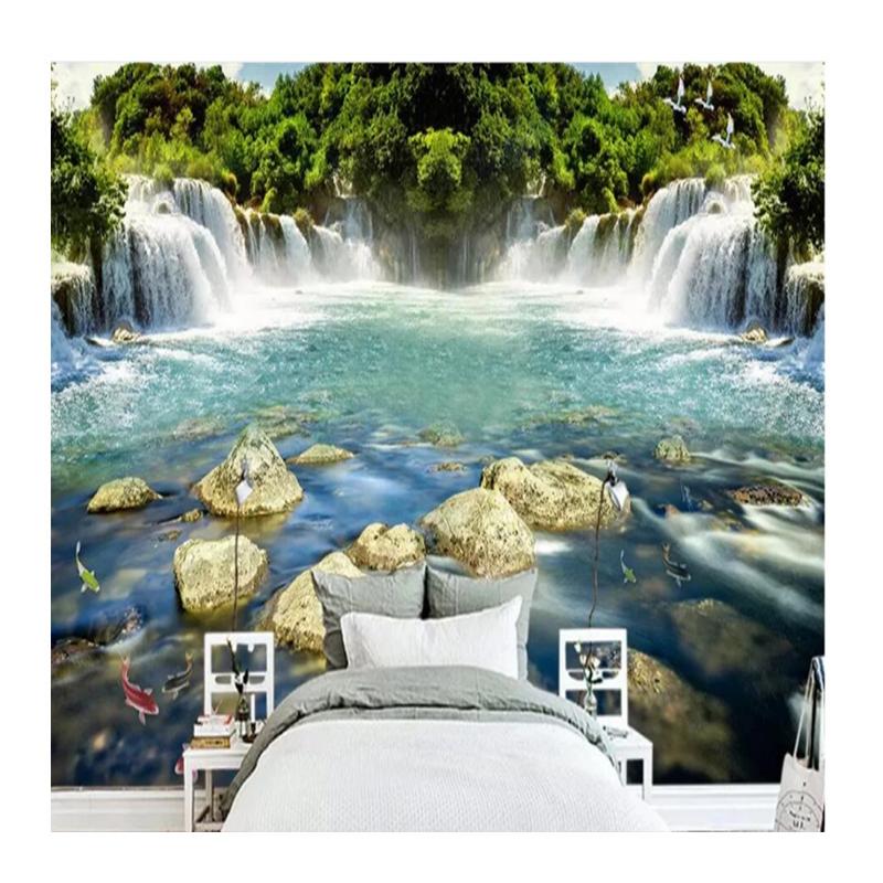 

3d Photo Murals Beautiful Water Flowing Waterfall Wallpaper Screen Background Wallpaper Mural 200 cm(W) x 140 cm(H)