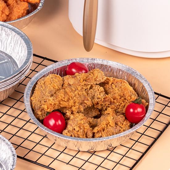 20Pcs Fryer Pot Liners Food Grade Heat-Resistant Wash Free Round Extra-Deep Fryer Pot Liner Aluminum Foil Pans Kitchen Supplies