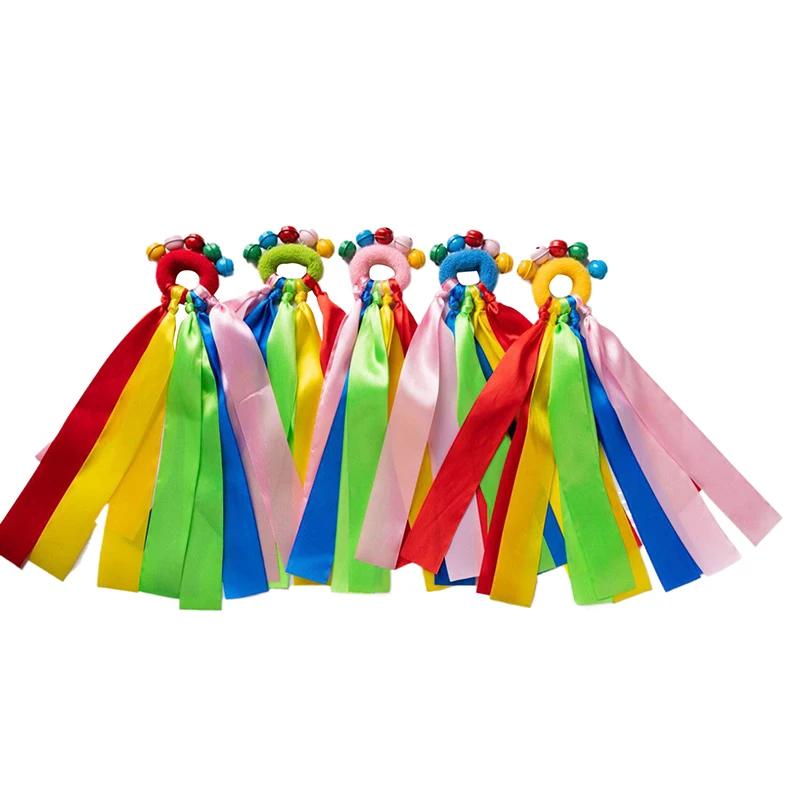 1 Peça Fita de Pulso Infantil Esportes Coletivos Pom Pom Torcida Grande Partida Pom Dança Pom Pom Acessórios Pulseira Elástica Com Corda Elástica