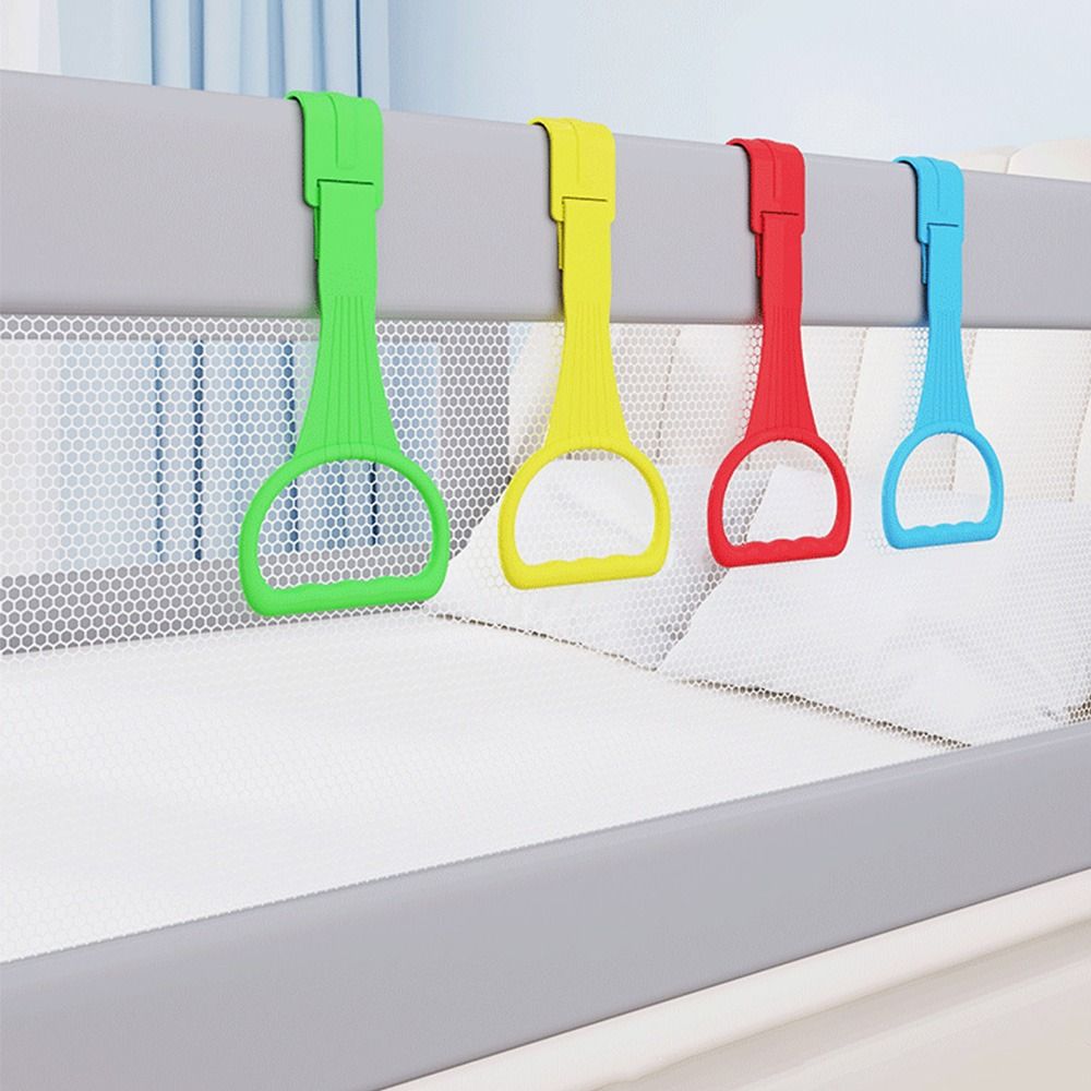 Plastic Baby Pull Ring Solid Color Baby Crib Hooks Cognition Hanging Ring  Baby