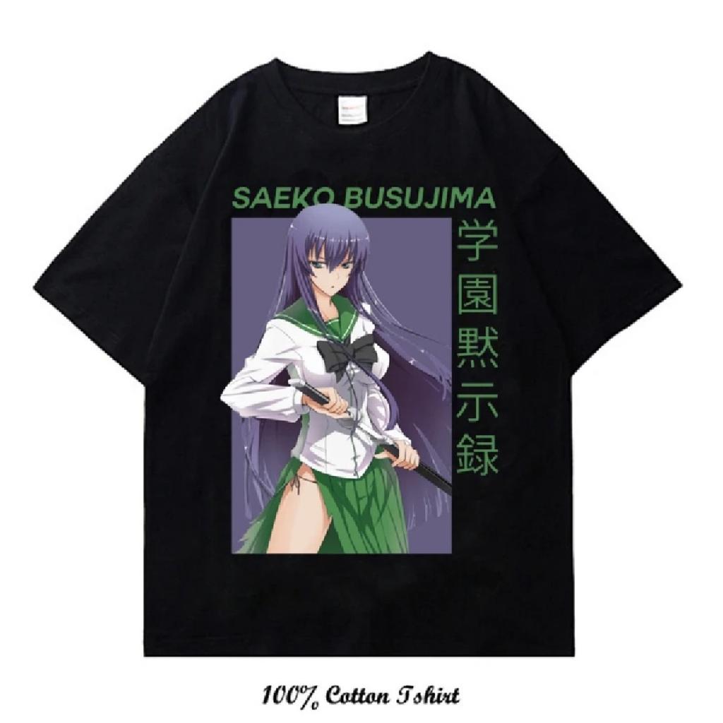 Japanese Anime Highschool of the Dead Graphic Print T Shirt Fashion Plus Size Cotton Crew Neck Short Sleeve T Shirt Women Men