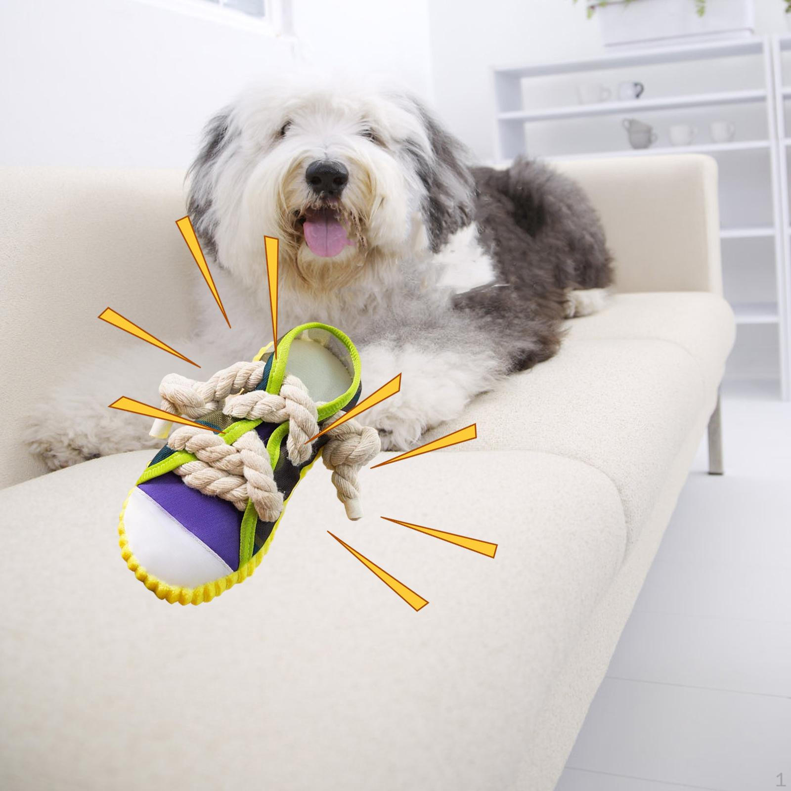 Dog Pull Toy for Engaging Yellow Shoe Edge