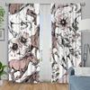 2pc Animal horse print curtains, polyester fabric, machine washable, suitable for bedroom and living room decoration