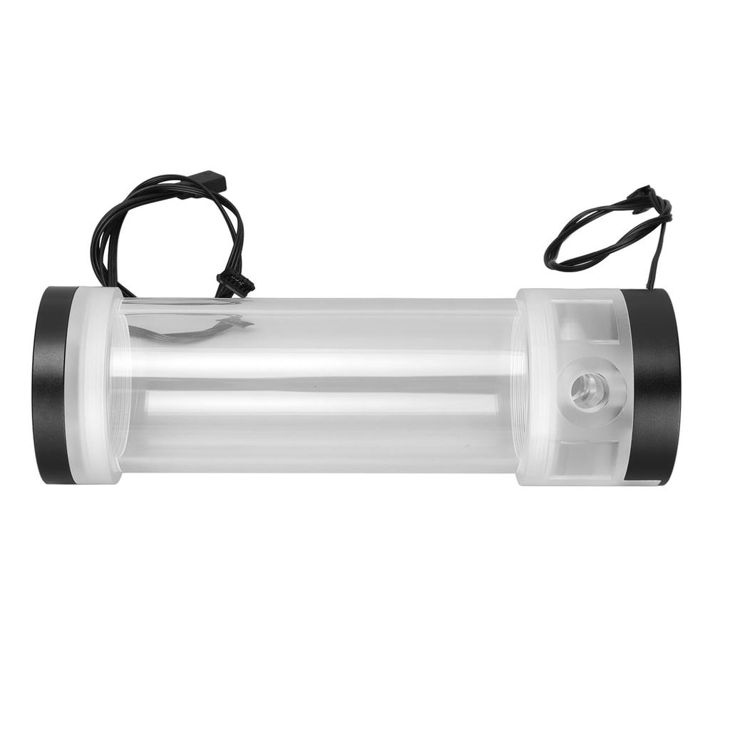 Water Cooling Tank Transparency 210mm Cylinder Temperature Display Reservoir Water Cooling with G1 4 Hole RGB Lighting