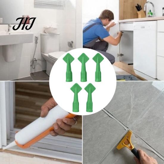 Window Door Gap Filler Tool 5Pcs Caulk Tip Tools, Caulking Tips Set with Nozzle Adapter, Plastic Seal Dresser for Home Improvement Applicator Reusable