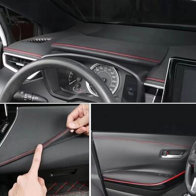 PU-Leder gewebte Auto-Dekorstreifen für Autotür-Armaturenbrett-Aufkleber, Auto-Innenraum-DIY-Streifen