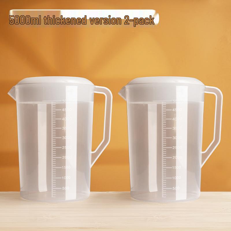 Large Capacity 5L Cold Water Pitcher, High Temperature Resistant, with Measuring Scale – Ideal for Milk Tea Shops and Tea Brewing.