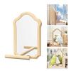 Interaction Mirror Perch Standing For Parrots Natural Wood Bird Rest Place for Pet Bird Entertainment Cage Accessories