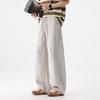 Lyocell Tencel casual pants men's spring and summer trendy brand old money style linen straight retro drape wide-leg trousers